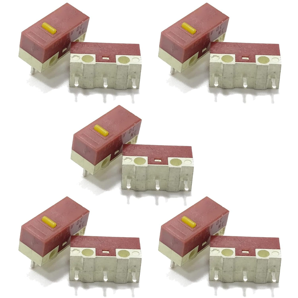 10Pcs Original Mouse Micro Switch 3Pins 30M Clicks Mice Mute Button Set Yellow Mouse Microswitch On Off Micro Switches