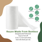 Diaper Liners Kawigo Cloth Diaper Liner for Baby Cloth Diaper Natural Soft Rayon Made from Bamboo 400 Sheets 11.8 x