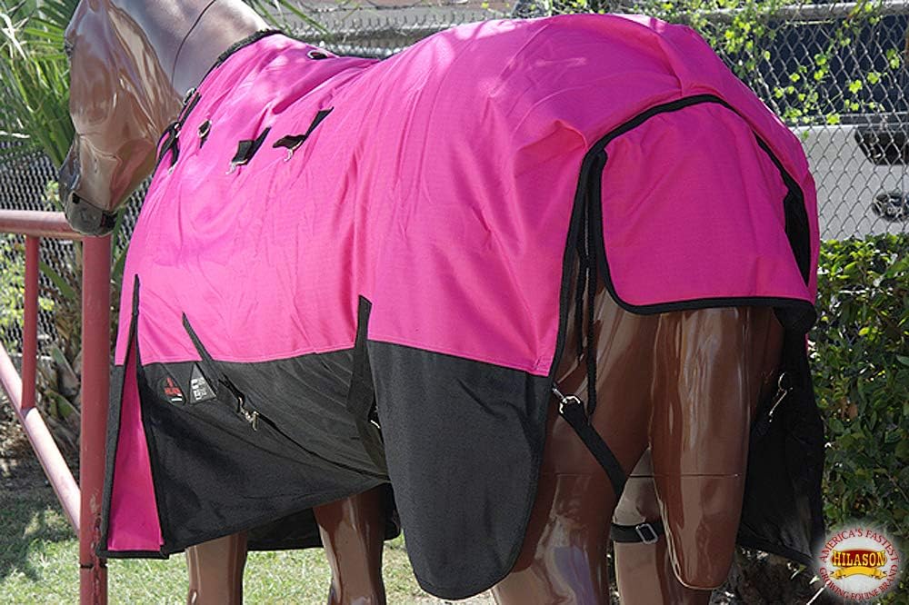 Horse Turnout Blanket 1200D Pink Black 80In Winter Neck