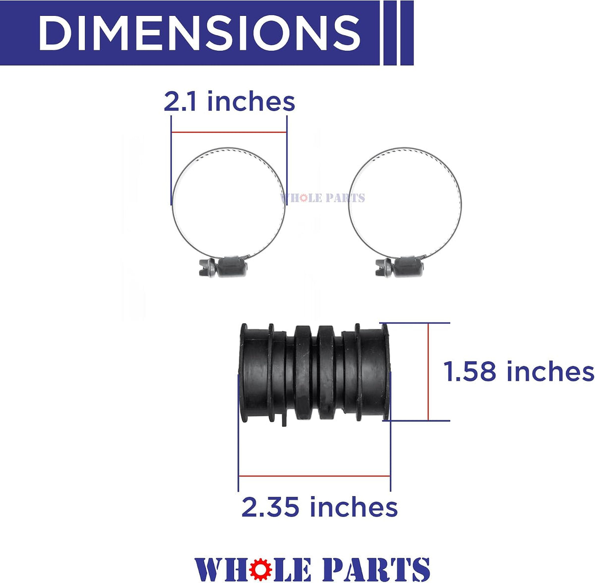 Whole Parts Upgraded Dishwasher Hose Kit Part# W11419334