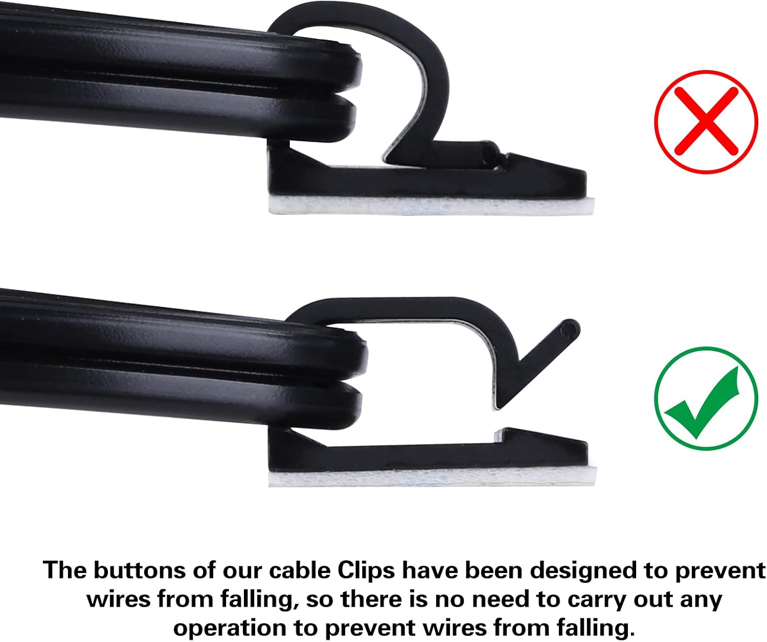 120 PCS Adhesive Cable Wire Clips Black, Outdoor Christmas Light Clips, Cable Management Wire Organizer Cord Holder