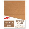 Shipping Labels - Half Page - 5 1/2 x 8 1/2 - Brown Kraft - 50/Pack