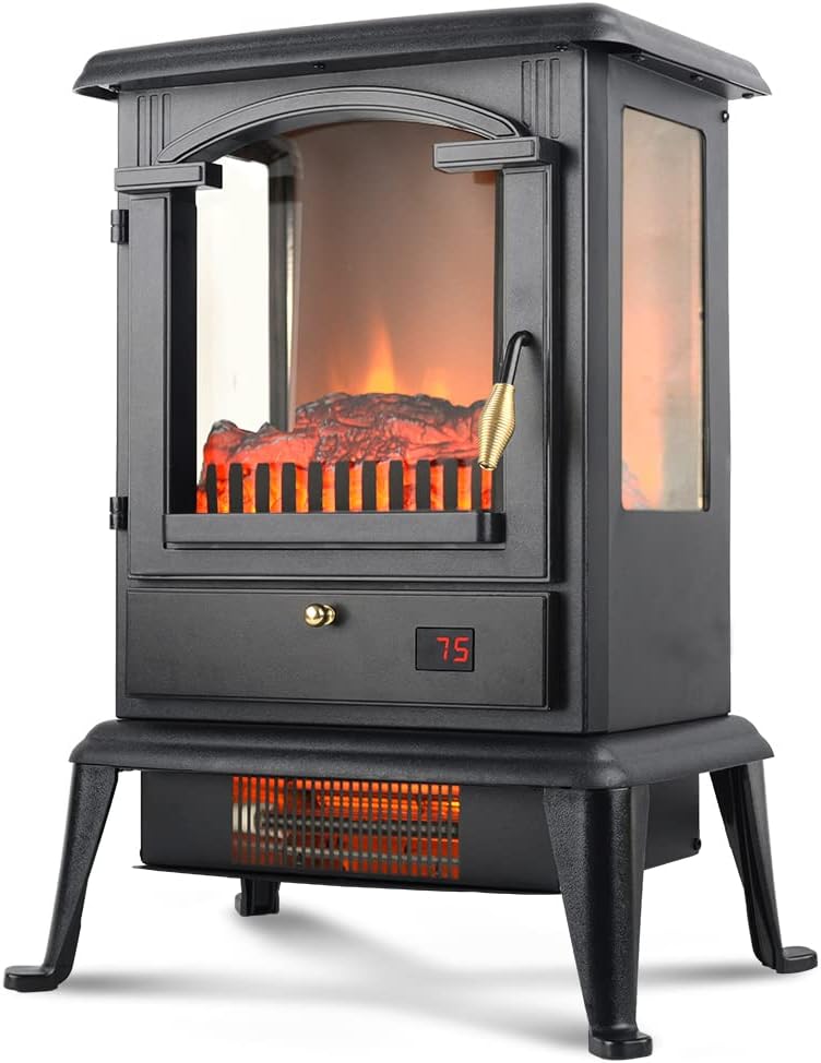 Freestanding Portable Electric Fireplace Heater Stove w/Remote Control
