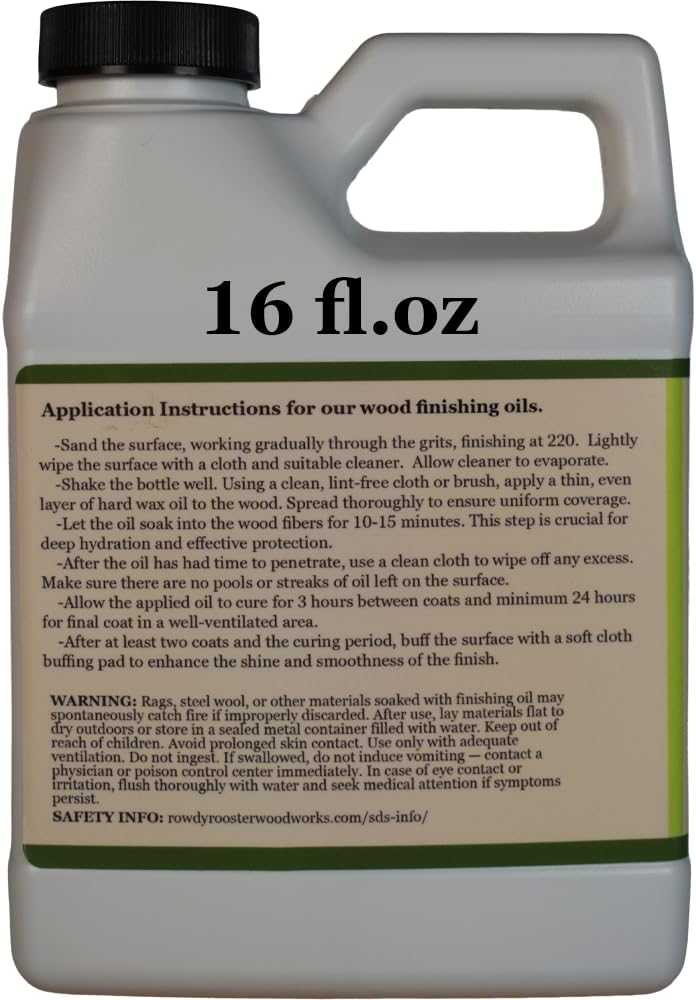 Exterior Wood Finishing Oil- Tung Oil, Linseed Oil and Beeswax, 16 fl.oz