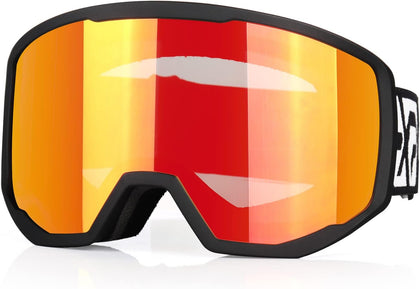 Ski/Snowboard Goggles for Men Women, OTG Snow Goggles Anti Fog UV Protection