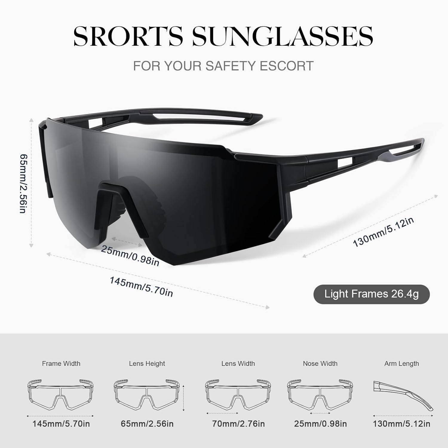 Polarized Sport Sunglasses Men Women TR90 Lightweight UV400 | Polarized Sport Sunglasses with TR90 Lightweight Frame