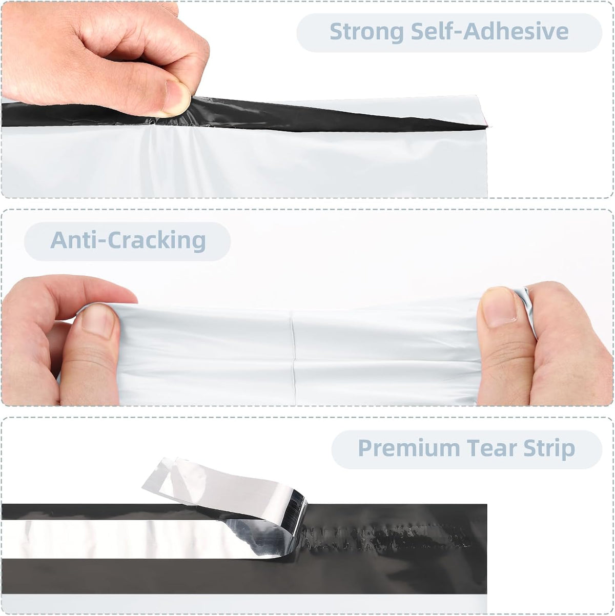 120 Pack White Poly Mailers Variety Pack, 10x13&12x15.5&14.5x19