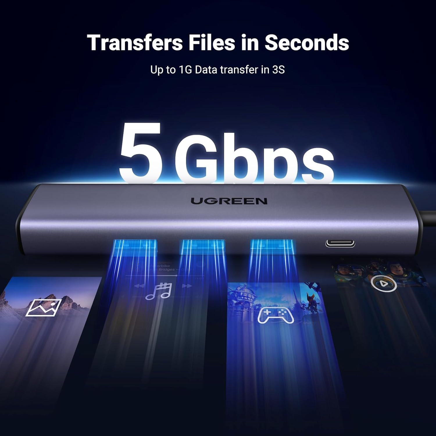USB to Ethernet Adapter, 5 in 1 USB Hub with Ethernet, Plug and Play, Multiport Network Adapter with 3 USB 3.0 Port