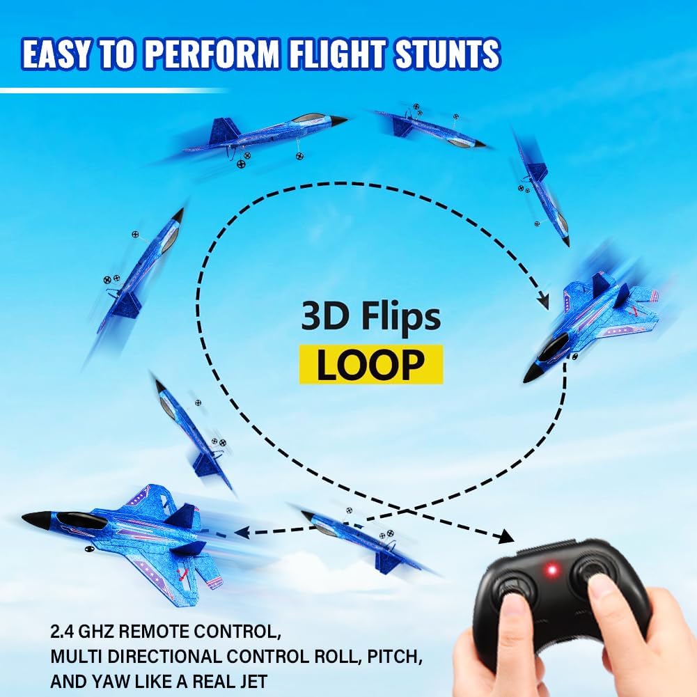 F-22 Raptor 2.4GHz RTF RC Fighter With 6-Axis Gyro For Kids Beginners | stable 6-axis gyro easy to fly