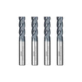 Tools Carbide End Mill Square Milling Cutter for Cutting Alloy Steels,Cast Iron, Hardened Steel - 4 Flute Cutting Tools 1/8 Shank (1/8-2" 4PCS)