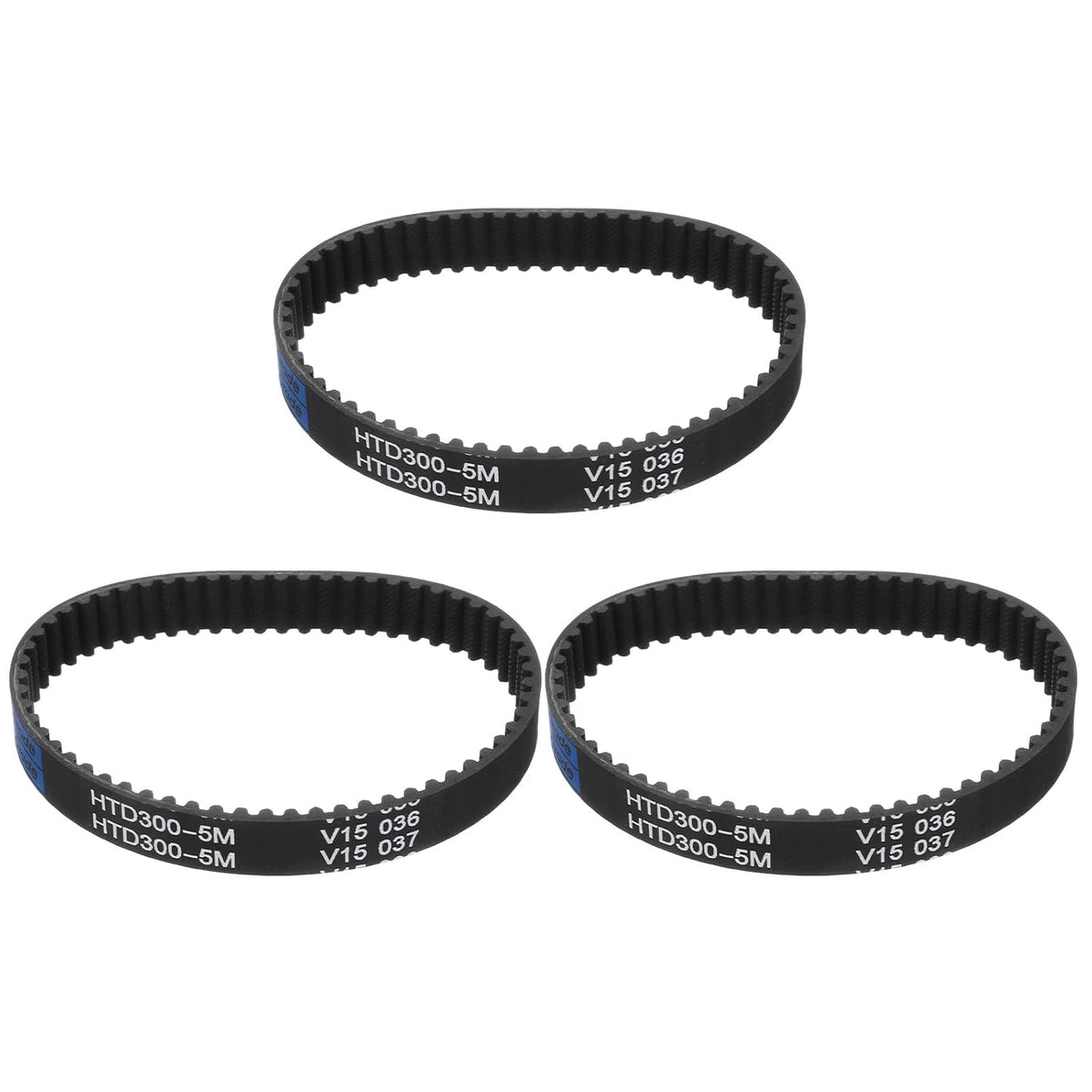 uxcell 3pcs HTD-5M Rubber Timing Belt 60 Teeth, 300mm Pitch Length x 15mm Width x 3.6mm Height, Closed Loop Pulley Timing Belt