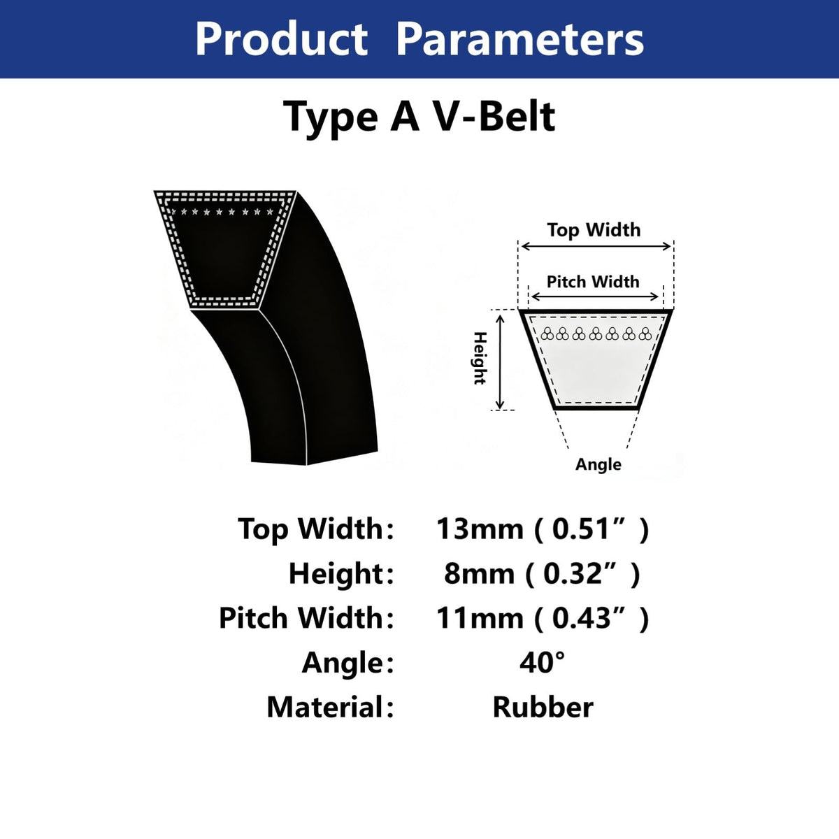 CPACAI A73 Classic Wrapped Rubber V-Belt