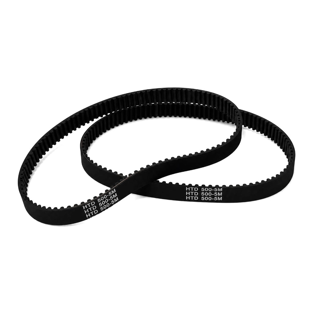 2psc HTD-5M Rubber Timing Belt 500mm Pitch Length,15mm Width,100 Teeth, Closed Loop Pulley Timing Belt