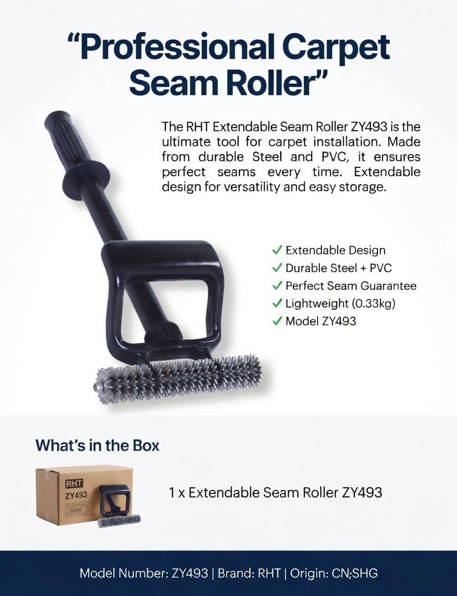 Extendable Carpet Seam Roller 6.5 Inch, 16-27 in Handle - ZY493