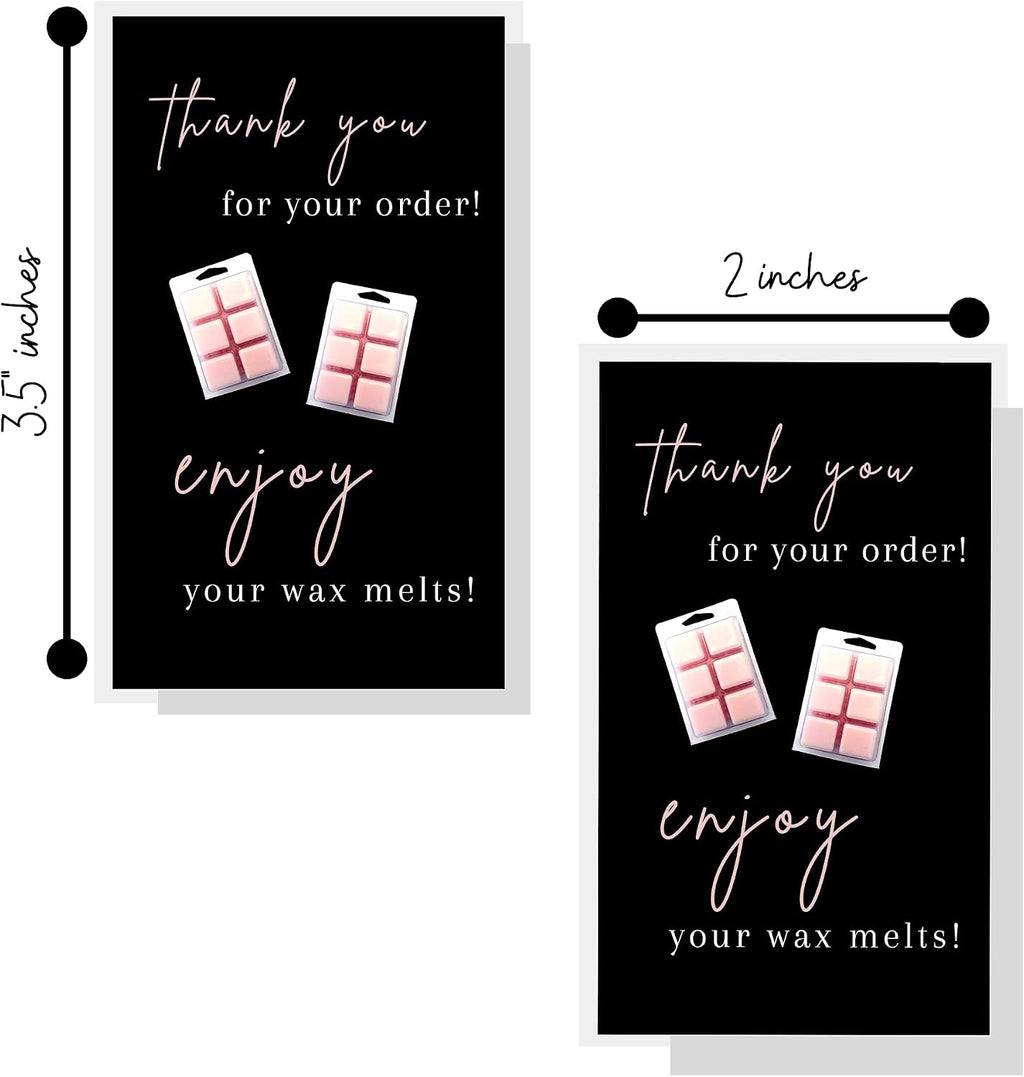 Thank You For Your Wax Melt Purchase Card | 50 pk 2 x 3.5” Wax Melt Supplies Homemade Customer Thank You How To Care