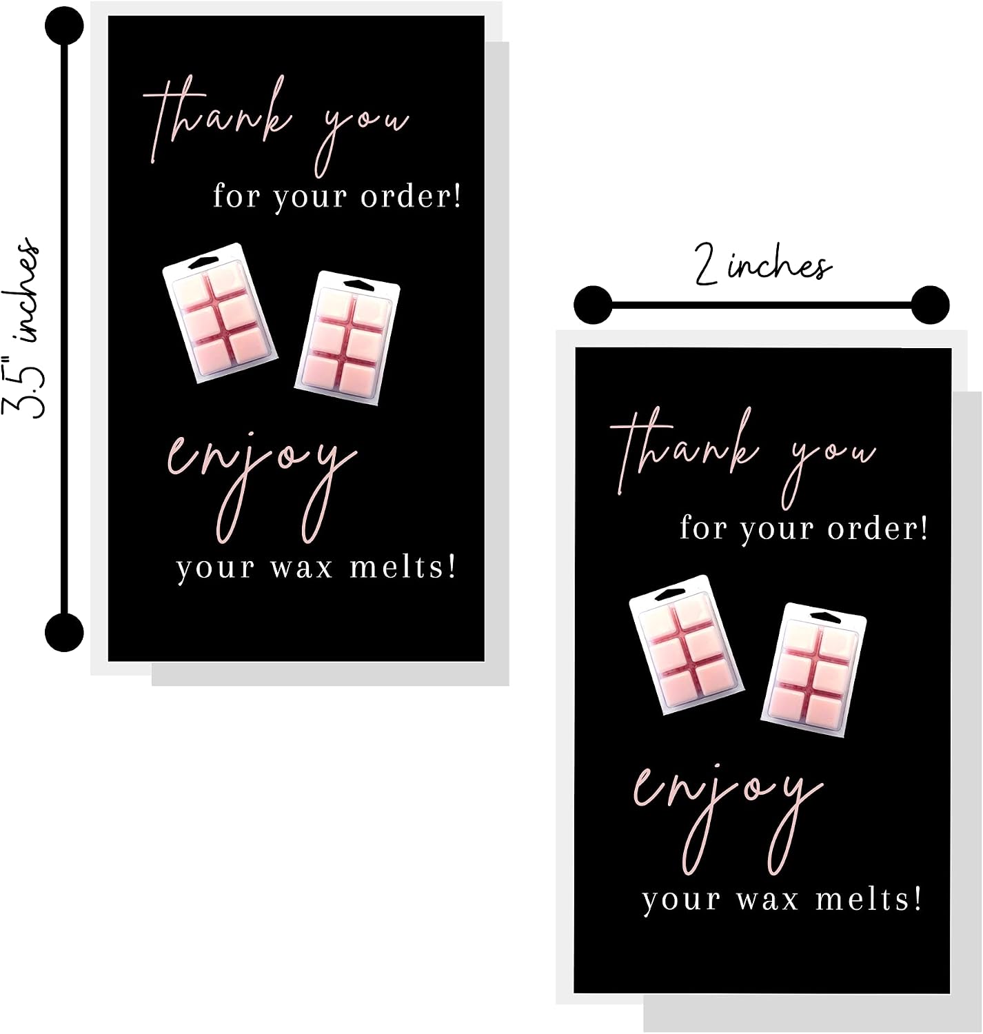 Thank You For Your Wax Melt Purchase Card | 50 pk 2 x 3.5” Wax Melt Supplies Homemade Customer Thank You How To Care