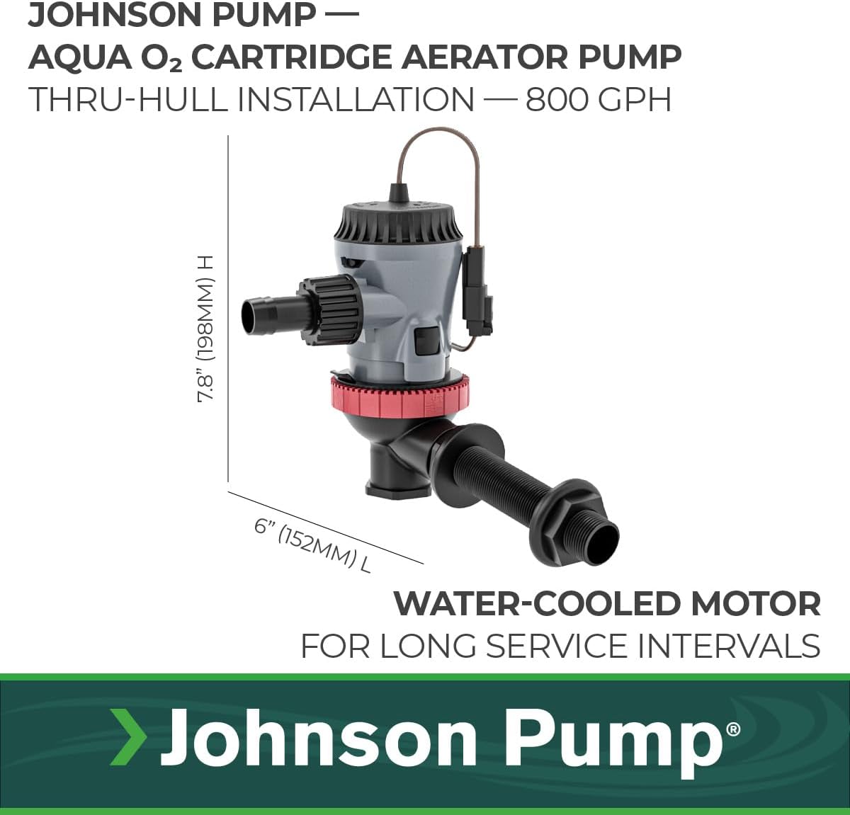 Johnson Pump 10-13643-01 Aqua O2 Flex Mount Aerator Pump - 800 GPH