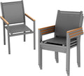 Set of 4 Stackable Patio Chairs, Aluminum Dining Chairs