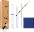Hydrometer & Glass Test Jar Set, Triple Scale Alcohol Hydrometer with Glass Cylinder for Brew Beer, Wine, Mead and