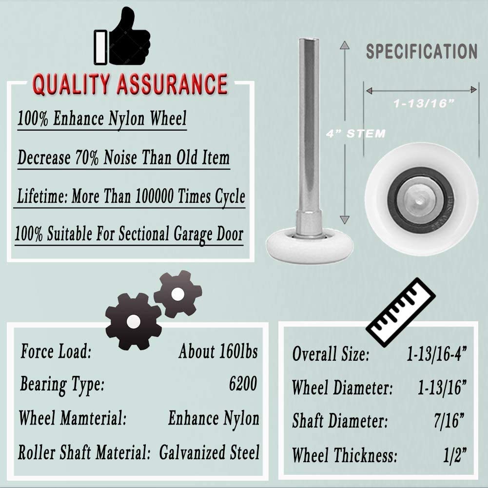 Surpass Garage Door Roller/Hinge/Top Bracket/Wire Rope (for 7' Height Doors)