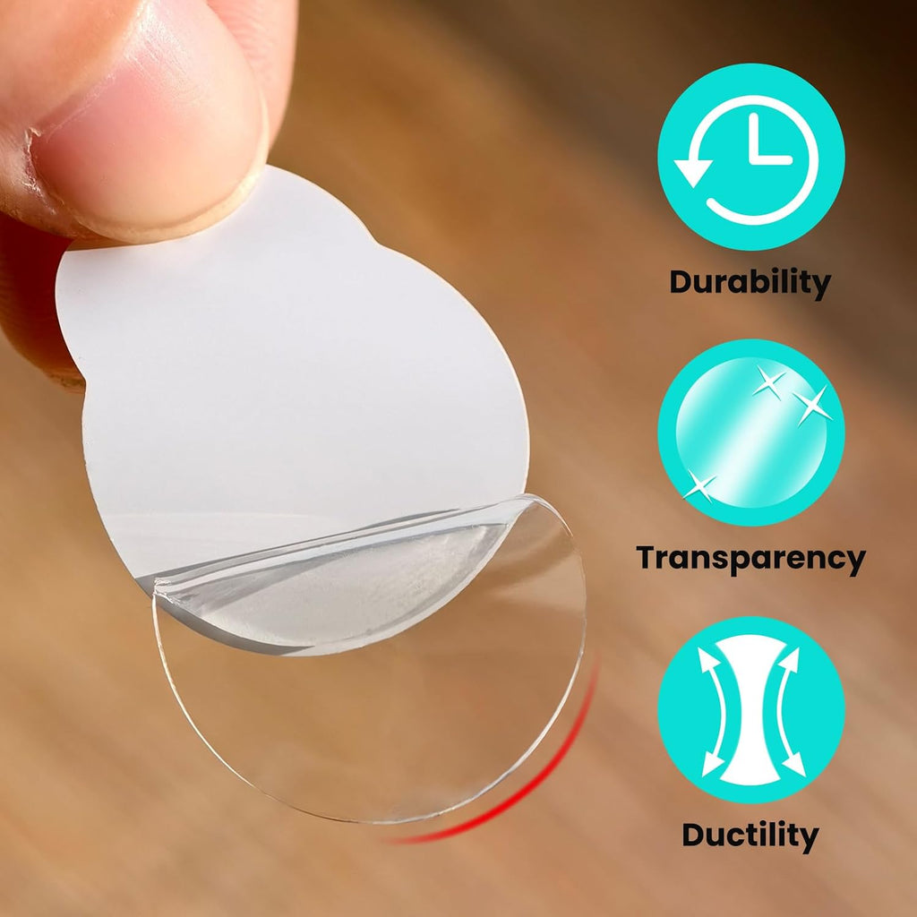 Double Sided Tape Dots, Clear Circle Nano Adhesive Tack for Walls, Crafts