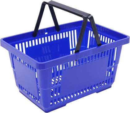 Plastic Shopping Baskets With Handles,18L Storage Baskets For Supermarket, Retail Store, Grocery, Home Organization