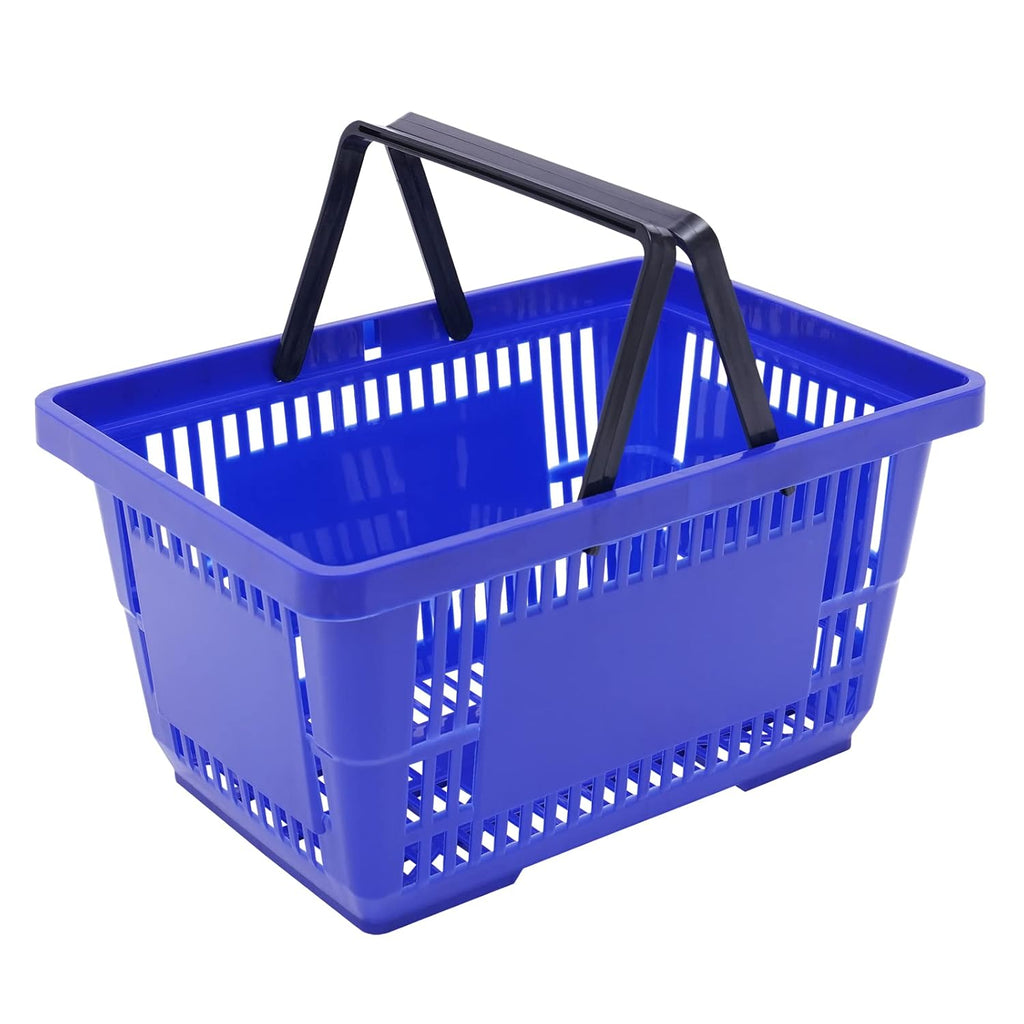 Shopping Basket, 17 * 12 * 9inch Set of 12 Freestanding Store Baskets w/Foldable Handle, Stackable Hand-held Basket