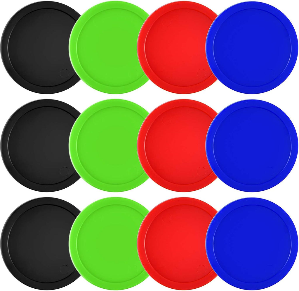 12 Pieces Home Air Hockey Pucks 2.5 Inch Heavy Replacement Pucks for Game Tables Equipment Accessories, 12 Grams