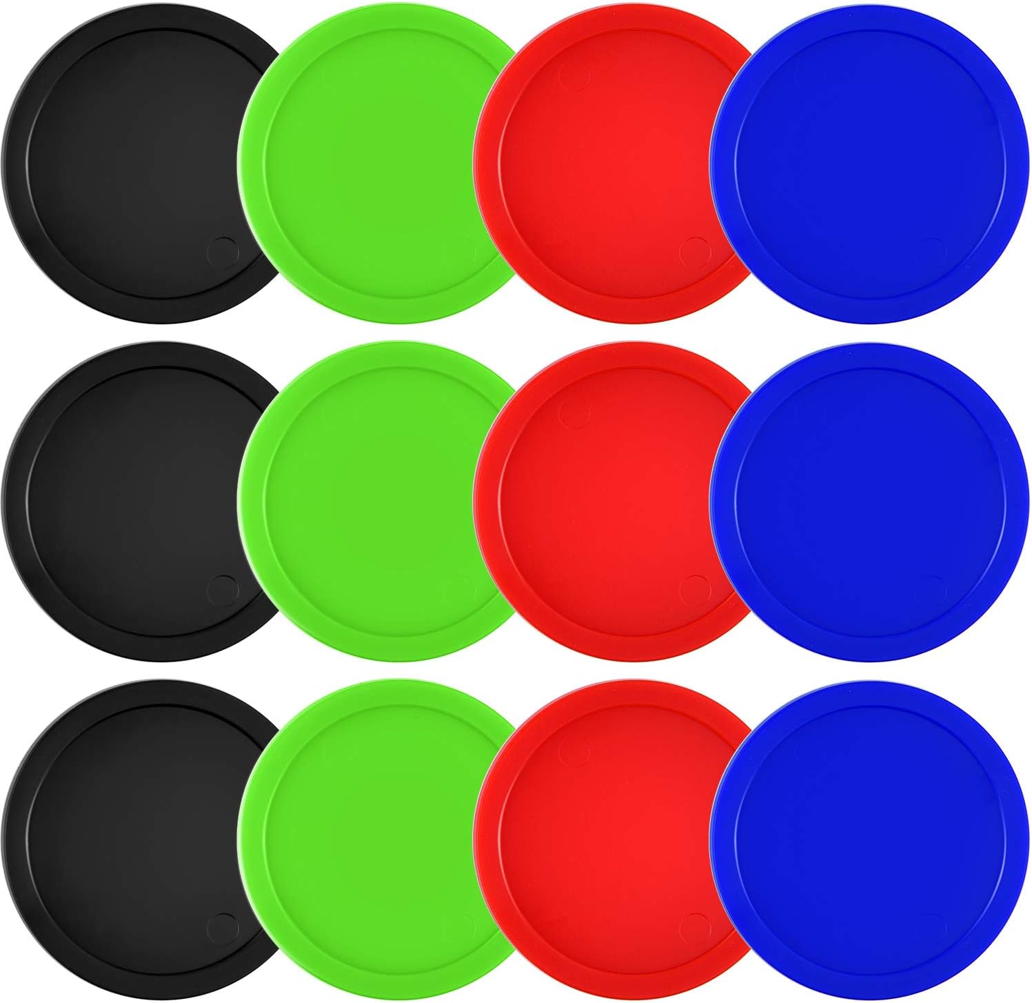 12 Pieces Home Air Hockey Pucks 2.5 Inch Heavy Replacement Pucks for Game Tables Equipment Accessories, 12 Grams