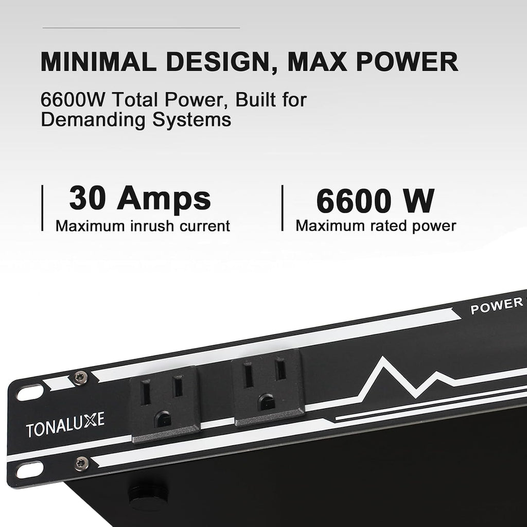 Power Conditioner for Audio Equipment, 10 Outlets 30A Rack Mount Audio Digital Pro Power Supply Controller Regulator