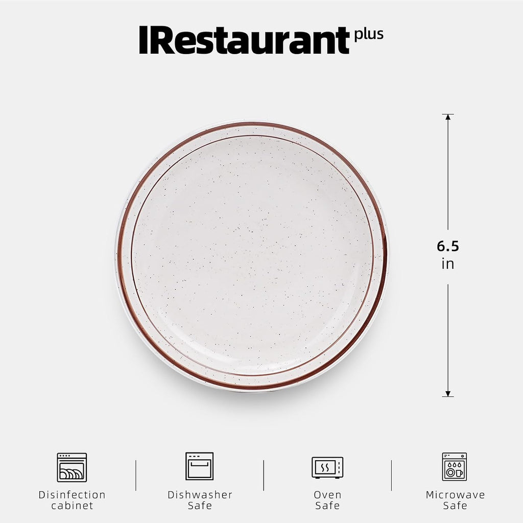 Stoneware Narrow Rim Brown Speckle, Plate 6.5", Case of 36