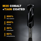 ANGELSWORD 1" Drill Bit for Metal,Hardened Metal, M35 Cobalt,TiAlN Coat