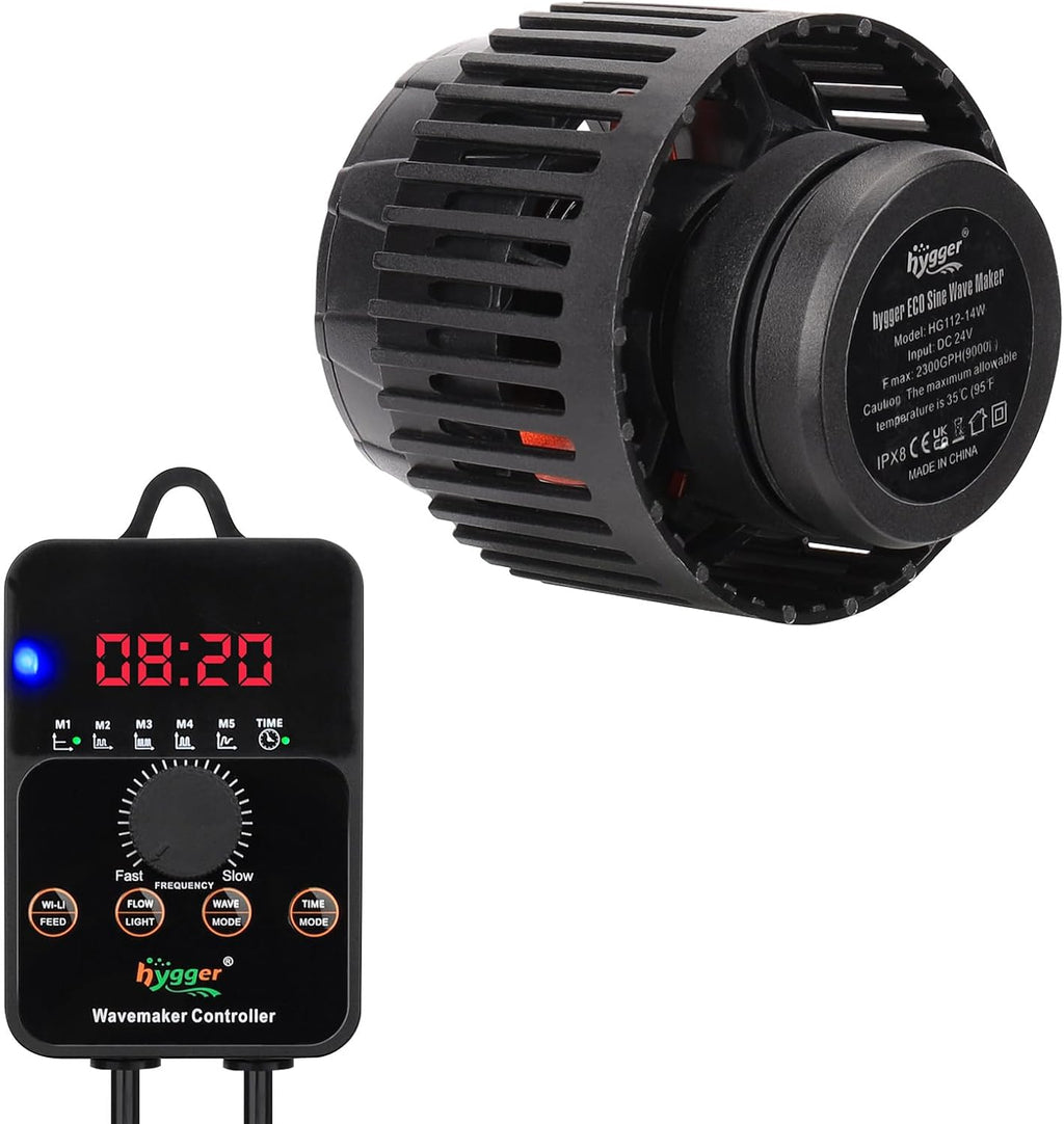 Adjustable Flow Aquarium Wave Maker 24V DC Quiet Magnetic Powerhead Pump with Controller Fish Guard, 1500 GPH Fish