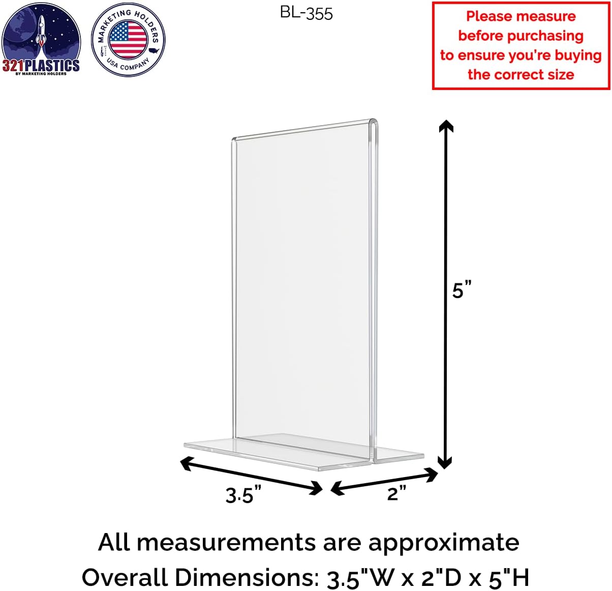 Acrylic Sign Holder for 3.5" x 5" Signs Elegant Double Sided Table Number Display Clear Acrylic Place Card Stand for
