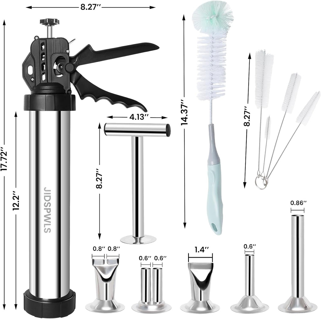 2.1 LB Professional 304 Stainless Steel Jerky Gun Kits, Sausage Stuffer, Jerky Maker, Jerky Shooter, Beef Jerky