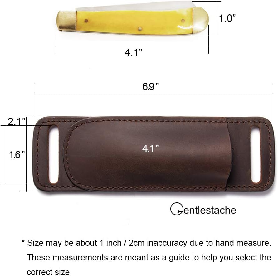 Leather Knife Sheaths for Belt, Knife Holster, Pocket Knife Sheath, EDC Leather Sheath for Folding Knife Carrier