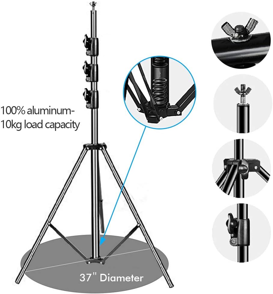 10 x 10Ft Photo Video Studio Heavy Duty Adjustable Muslin Backdrop Stand Background Support System Kit for