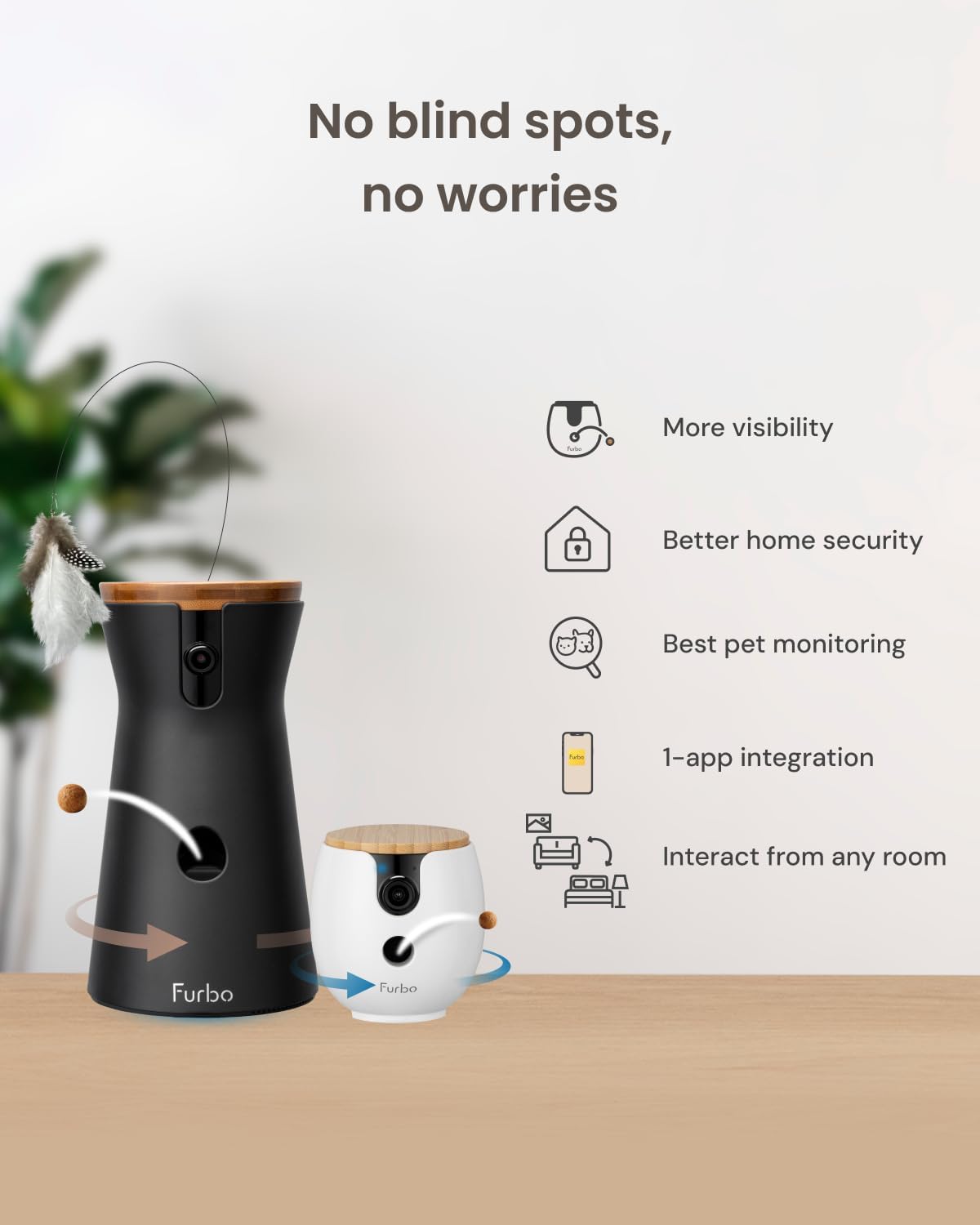360° Cat Camera + Mini 360° Cam [New Subscription Required at Setup] 2-Camera Bundle Nanny Subscription: Cat Safety