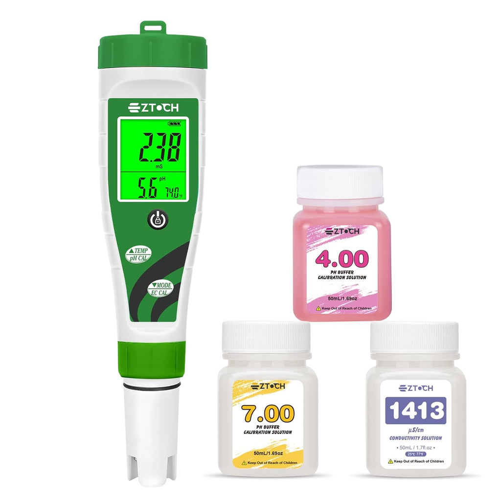 Hydroponic pH EC Meter, Water pH TDS PPM Meter