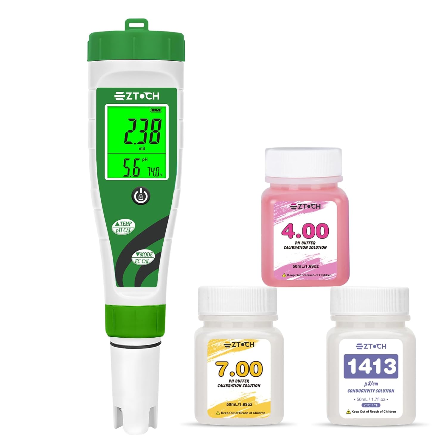 Hydroponic pH EC Meter, Water pH TDS PPM Meter
