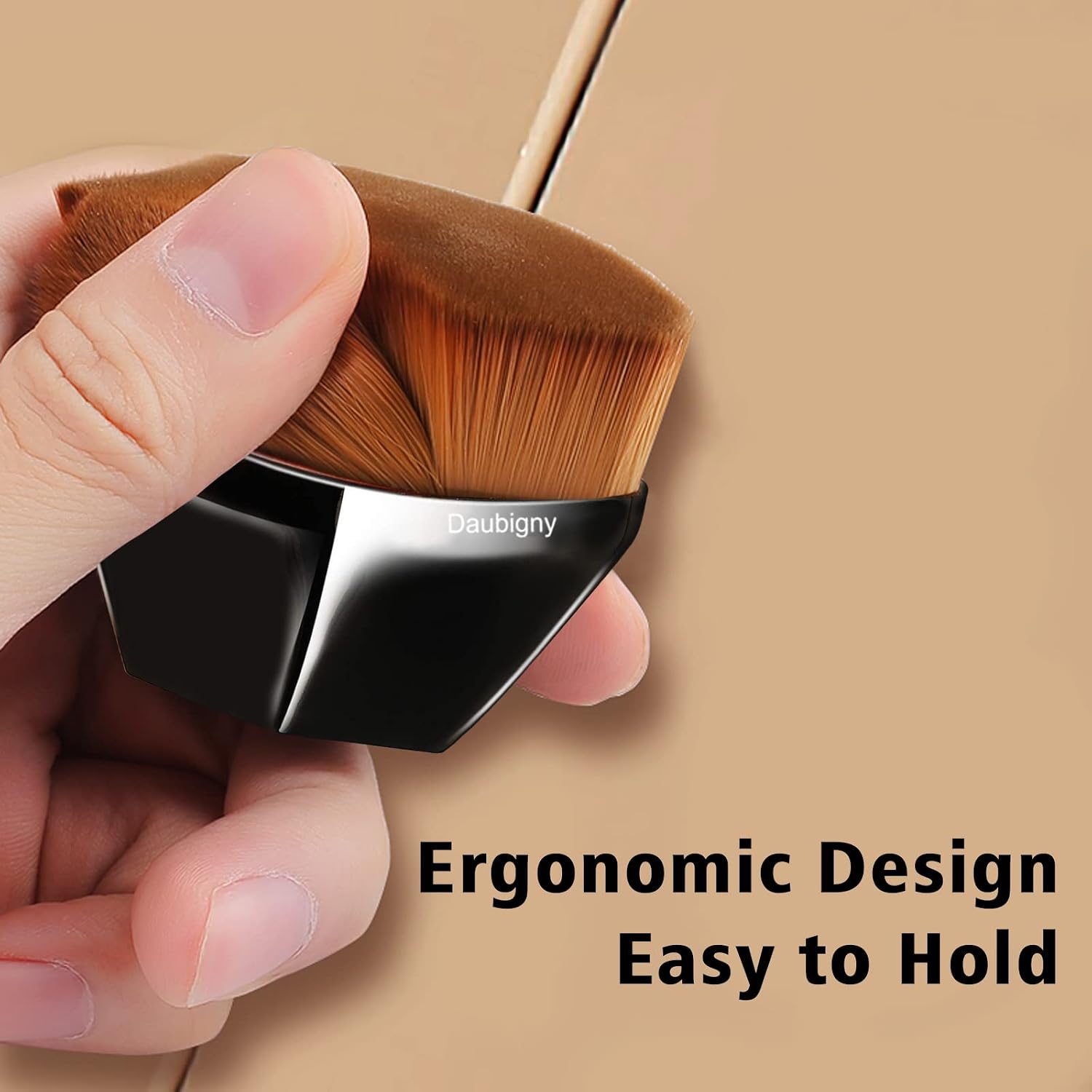 Foundation Makeup Brush Flat Top Kabuki Hexagon Face Blush Liquid Powder Foundation Brush for Blending Liquid, Cream