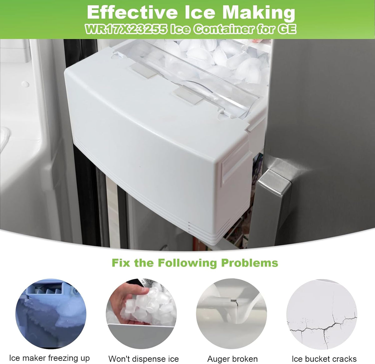 WR17X23255 Ice Bucket Assembly Compatible with GE Refrigerator