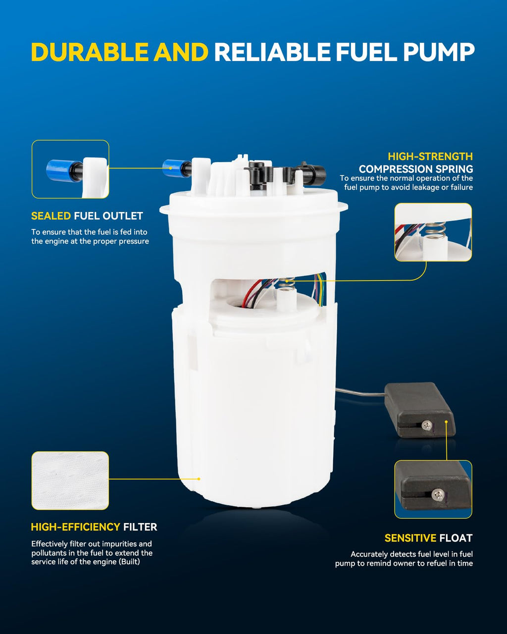 PHILTOP Electric Fuel Pump Assembly FG1368 Fit for Chevrolet Aveo
