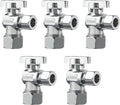 Angle Stop Valve 1/2" Nominal (5/8" OD) x 3/8" Compression | Quarter Turn Toilet Shut Off Reinforced Chrome Plated