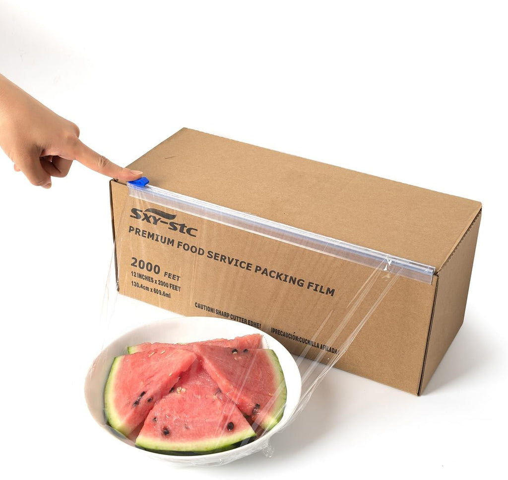 12 Inch x 2000 Feet Plastic Cling Wrap Pack of 2