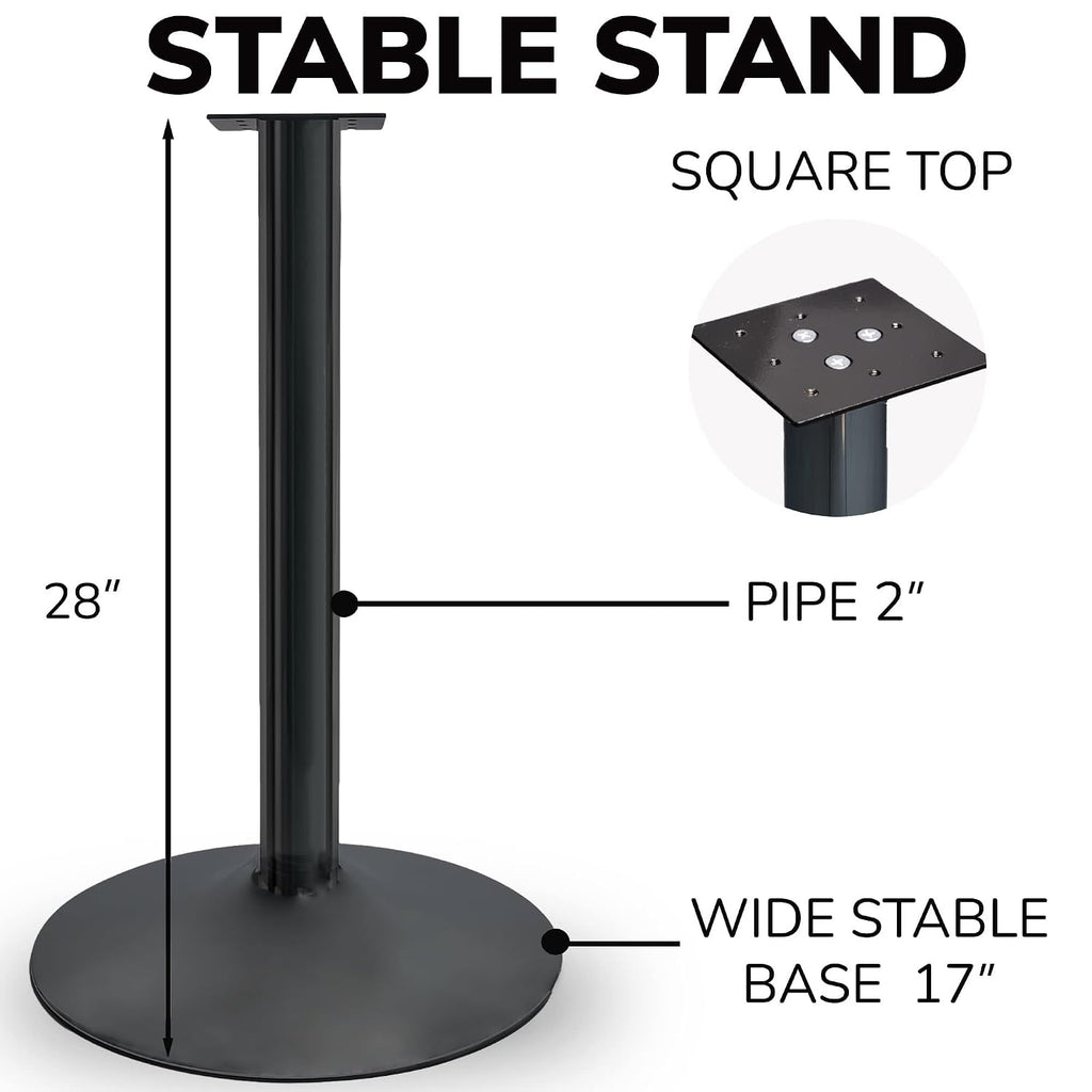Single Metal Stand with Square Flange and Round Base for Candy Gumball Capsule Vending Machines
