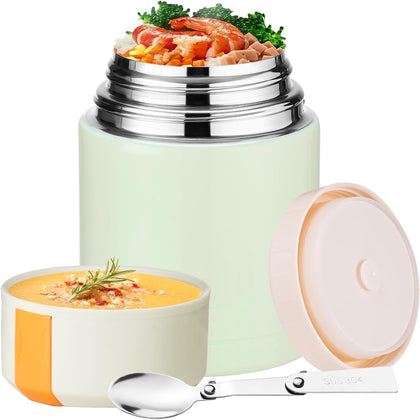 Soup Jar for Hot Food for Adults, 27 oz, 316 Stainless Steel | Vacuum-insulated food container has a wide mouth and