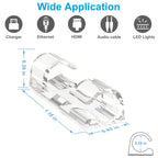 TidyHelper Adhesive Cable Clips Clear (60PCS, M), Indoor/Outdoor