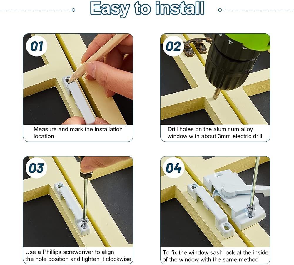 Sliding Window Sash Locks White ZUONAI 8 Pack Cam Sash Locks for Double Hung Window Latch Lock Security Vinyl Window