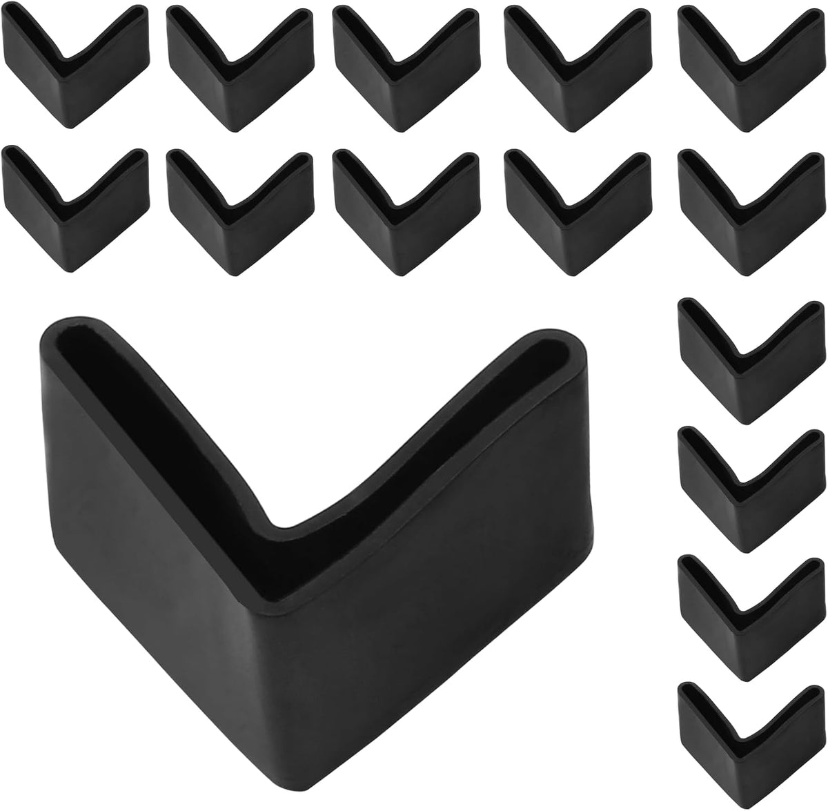 Rubber Angle Iron Caps, 1-1/2inch/40mm, 16 PCS, L Shaped